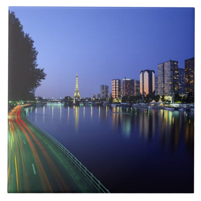 Front du Seine and Eiffel Tower, Paris, France 2 Tile (Front)