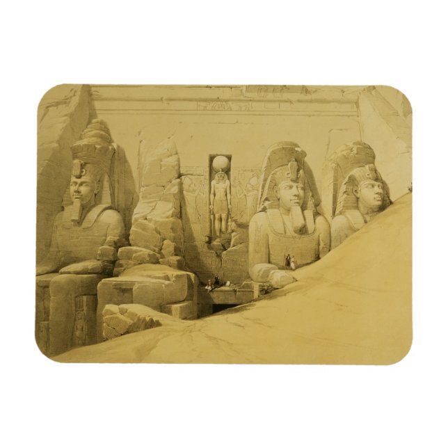 Front Elevation of the Great Temple of Aboo Simbel Magnet (Horizontal)