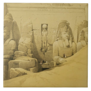 Front Elevation of the Great Temple of Aboo Simbel Tile