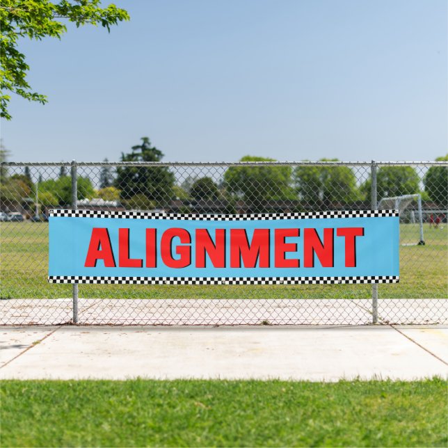 Front End Alignment Automotive Shop Large Blue  Banner (Insitu)