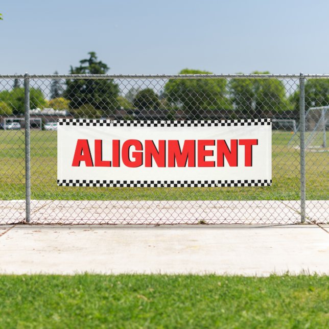 Front End Alignment Automotive Shop Large White Banner (Insitu)