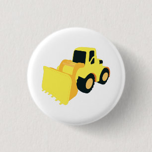 Front End Loader Construction Truck 1 Inch Round Button