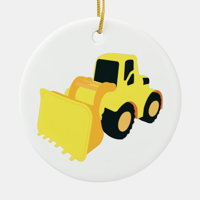 Front End Loader Construction Truck Ceramic Ornament (Front)