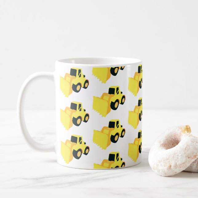Front End Loader Construction Truck Coffee Mug (With Donut)