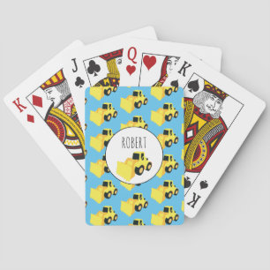 Front End Loader Construction Truck Custom Name Playing Cards