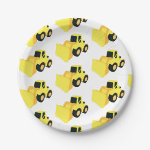 Front End Loader Construction Truck Paper Plate