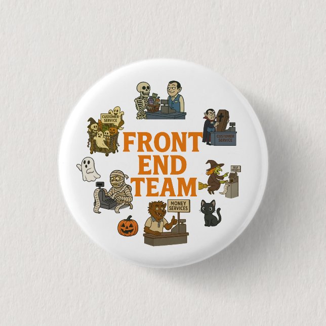 Front End Team Halloween 1 Inch Round Button (Front)