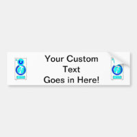 Front Facing Blue and White Single Speaker Graphic