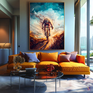 Front-Facing Cyclist - Dynamic Sports Art Cycling Canvas Print