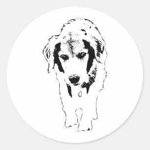 Front-Facing Puppy Cutout Classic Round Sticker