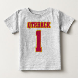 Front GRAY CRIMSON GOLD Crewneck Football Outfit Baby T-Shirt