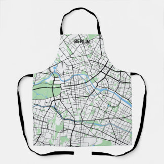 Front minimalist map Berlin - Natural color Apron