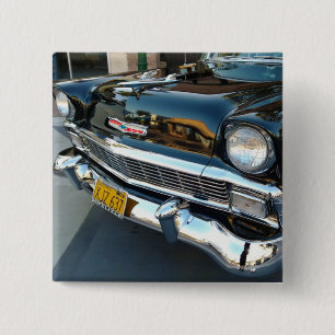Front of a Classic 1956 Chevy Bel Air Hot Rod 2 Inch Square Button