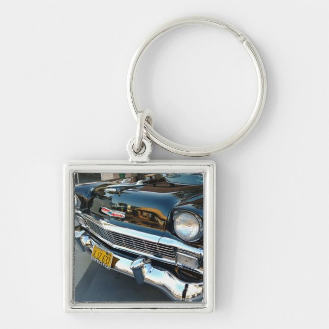 Front of a Classic 1956 Chevy Bel Air Hot Rod Keychain (Front)