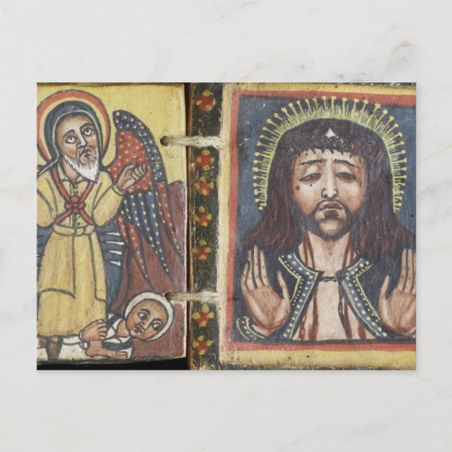 Front of a Double-Sided Diptych with Mary Postcard (Front)