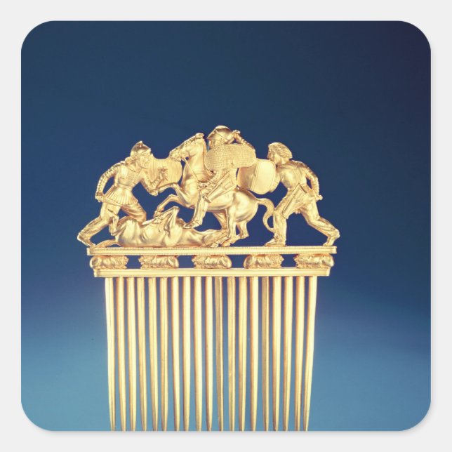 Front of a Scythian comb Square Sticker (Front)
