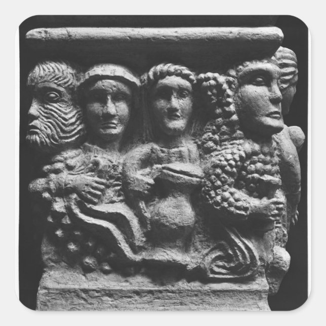 Front of an altar used as a font depicting square sticker (Front)