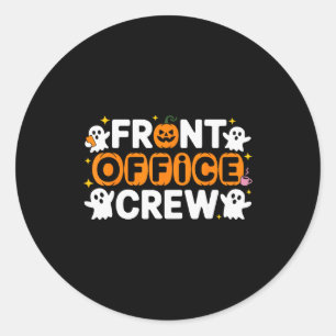 Front Office Crew Pumpkin Office Staff Soky Hallow Classic Round Sticker