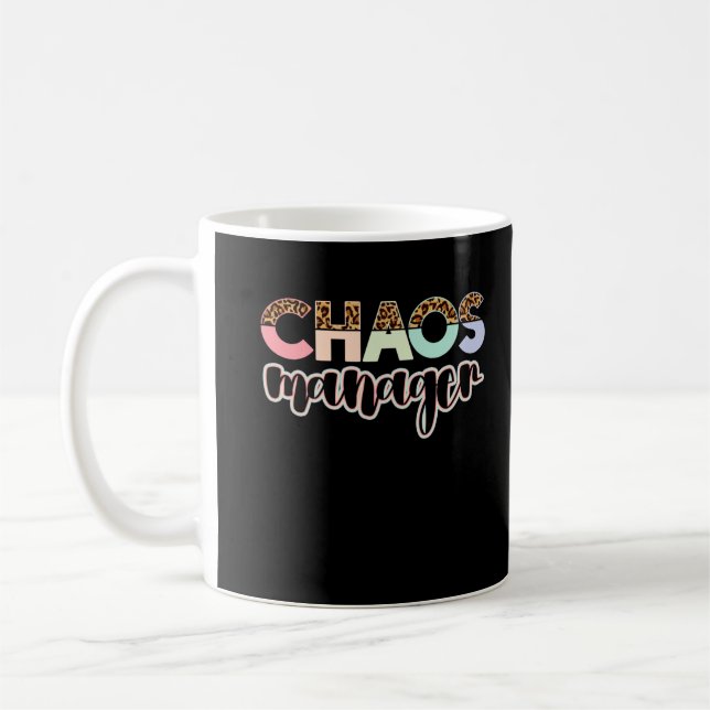 Front Office Manager Funny Chaos Manager Coffee Mug (Left)