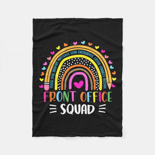 Front Office Squad School Secretary Admin Apprecia Fleece Blanket (Front)