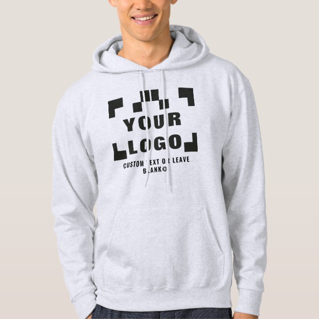 Front +optional Back, Business logo Light grey Hoodie (Front)