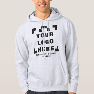 Front +optional Back, Business logo Light grey Hoodie