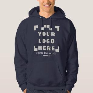 Front +optional Back, Business logo Navy blue Hoodie