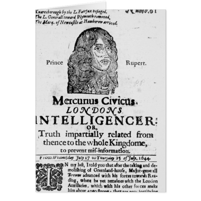 Front page from 'Mercurius Civicus' (Front)