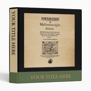 Front Piece to A Midsummer Nights Dream Quarto Binder