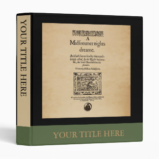 Front Piece to A Midsummer Nights Dream Quarto Binder