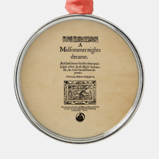 Front Piece to A Midsummer Nights Dream Quarto Metal Ornament