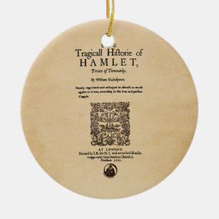 Front Piece to Hamlet Quarto (1605 version) Ceramic Ornament