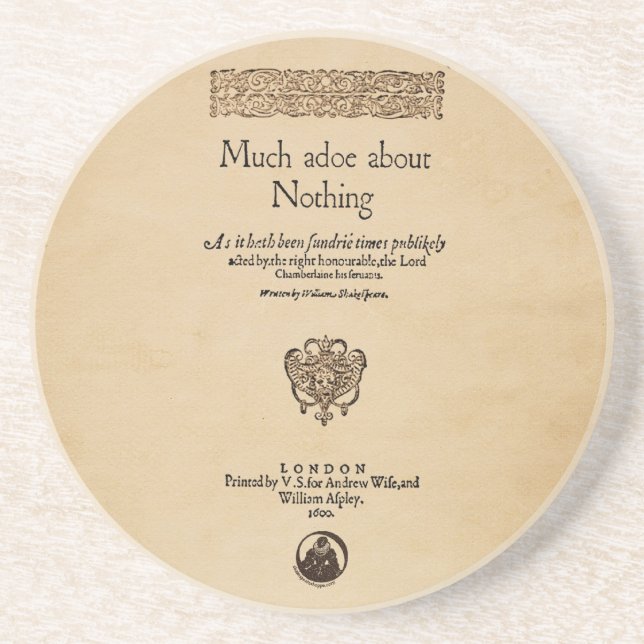 Front Piece to Much Ado About Nothing Quarto Coaster (Front)