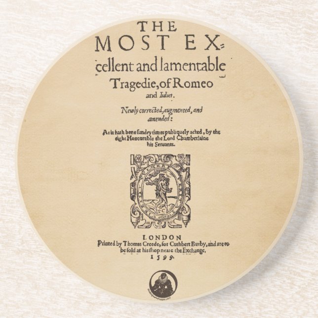 Front Piece to Romeo & Juliet Quarto (1599) Coaster (Front)