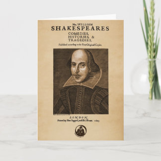 Front Piece to Shakespeare's First Folio Card