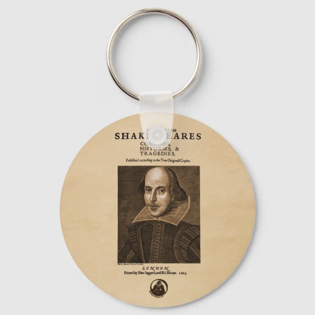 Front Piece to Shakespeare's First Folio Keychain (Front)