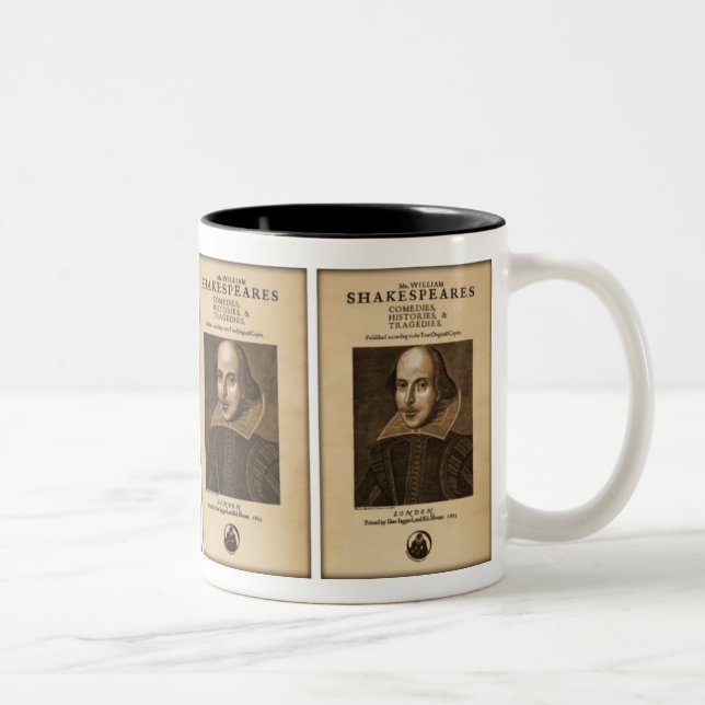 Front Piece to Shakespeare's First Folio Two-Tone Coffee Mug (Right)