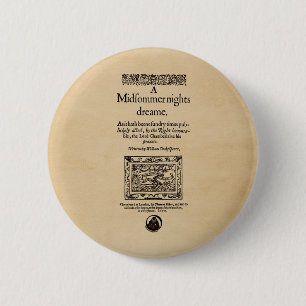 Front Piece to the A Midsummer Nights Dream Quarto 2 Inch Round Button