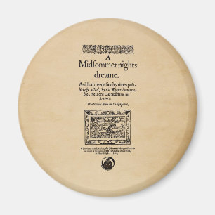 Front Piece to the A Midsummer Nights Dream Quarto Magnet