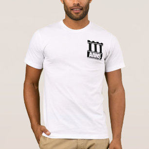 Front pocket logo, Text on back - III Arms shirt