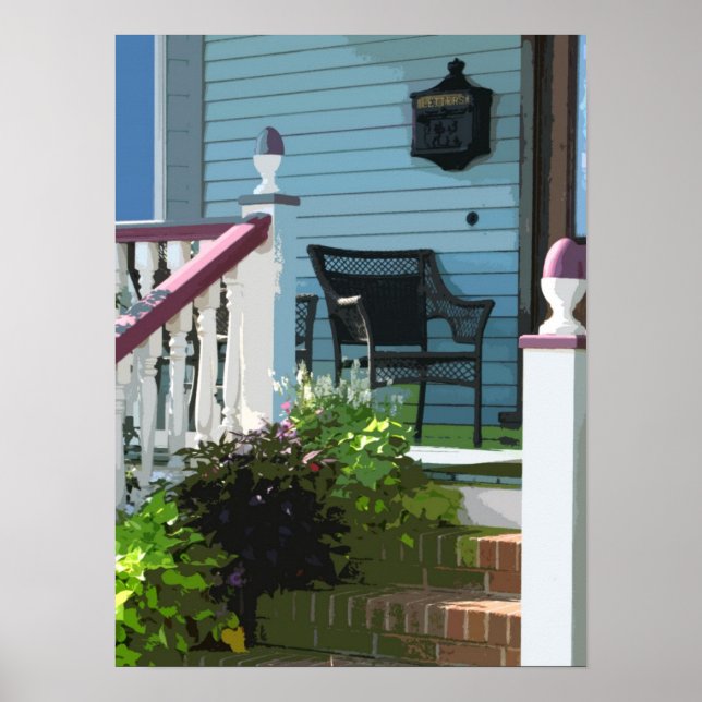Front Porch in Ocean Grove NJ Poster (Front)