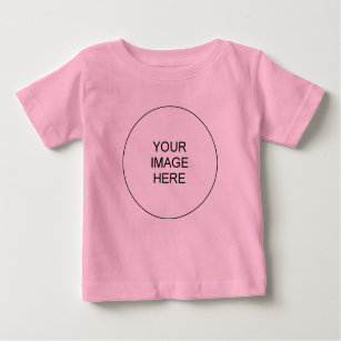 Front Print Add Text Picture Template Pink Girl Baby T-Shirt