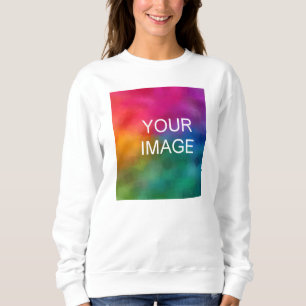 Front Print Add Text Upload Photo to Womens Modern Sweatshirt