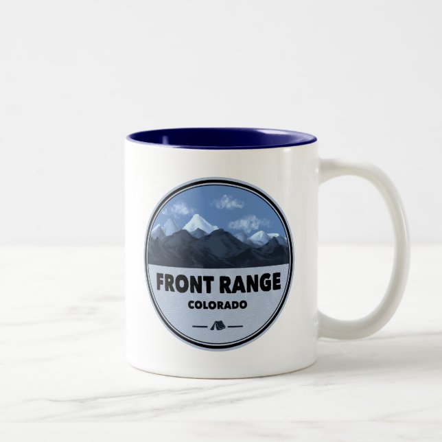 Front Range Mountains Colorado Camping Two-Tone Coffee Mug (Right)