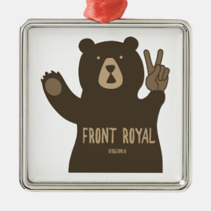 Front Royal Virginia Peace Bear Metal Ornament