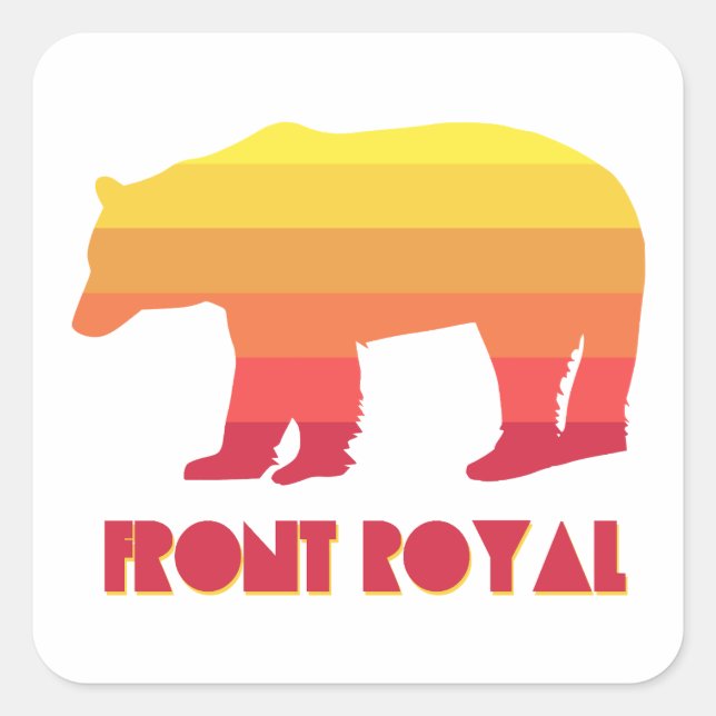 Front Royal Virginia Rainbow Bear Square Sticker (Front)