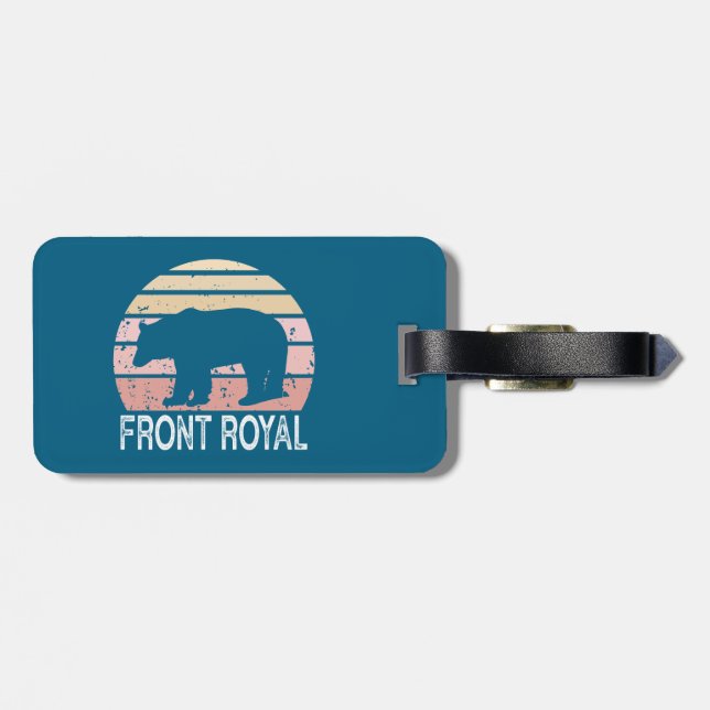 Front Royal Virginia Retro Bear Luggage Tag (Back Horizontal)