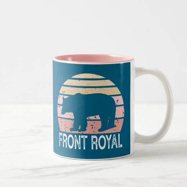 Front Royal Virginia Retro Bear Two-Tone Coffee Mug (Right)