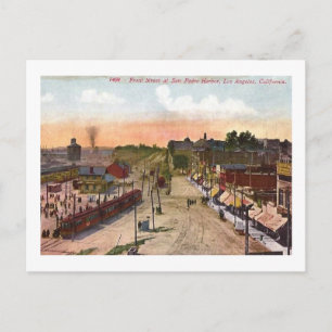 Front St., San Pedro Harbour, Los Angeles, Vintage Postcard