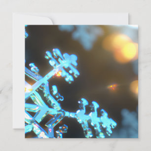 Front-to-Back 3D Design "Silver" Snowflake Holiday Card